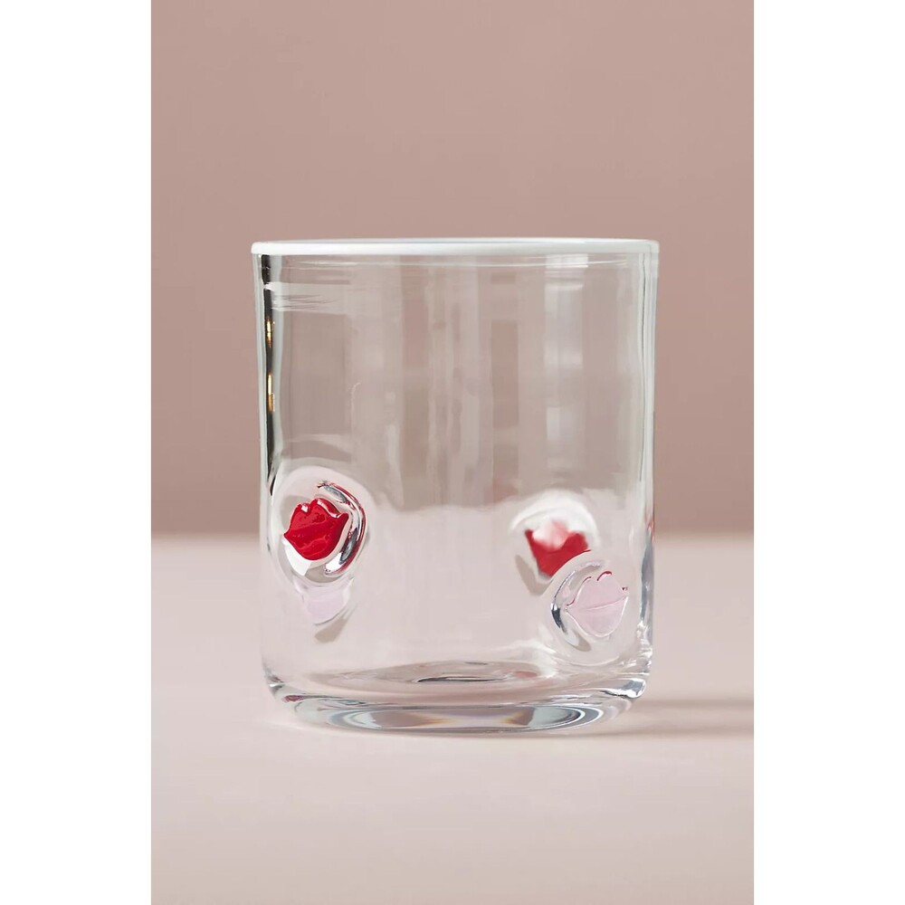 Anthropologie Icon Juice Glass: Love Edition Lips Kisses NEW